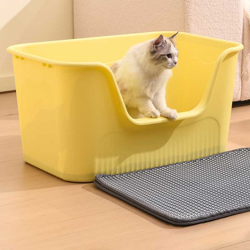 猫砂盆号半封闭猫厕所幼猫沙盆猫咪屎盆配防外溅垫清理封闭式