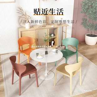 .家用塑料椅子餐桌靠背椅简约加厚餐椅北欧办公书桌椅大人休闲凳