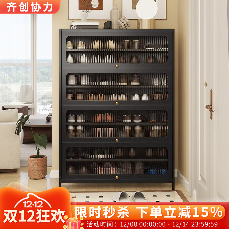 钢制鞋柜卧室床头柜阳台客厅落地多层收纳柜玄关柜大容量防尘家用