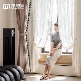 雪尼尔窗帘美拉德风卧室全遮光轻奢现代简约客厅高端大气kx 法式