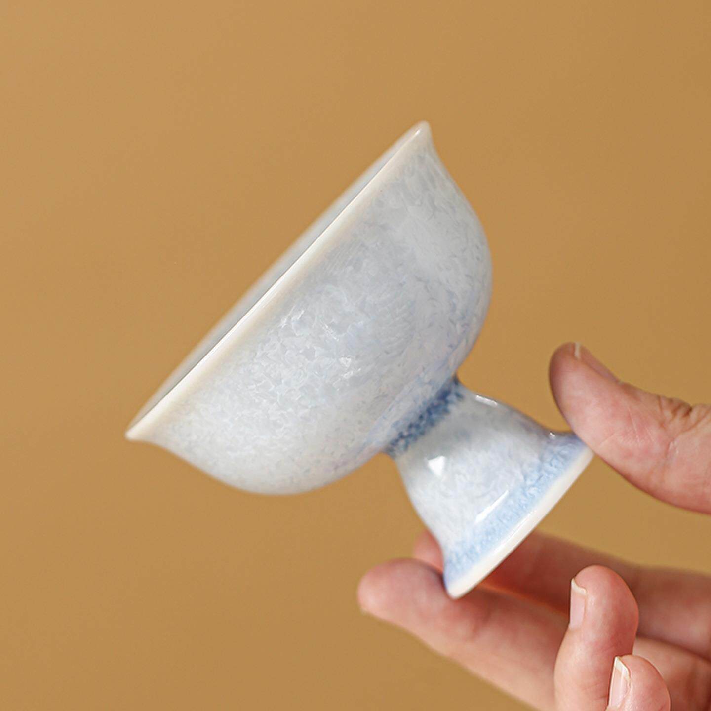 窑变结晶釉高足主人杯茶杯品茗杯高档陶瓷杯茶盏家用个人专用单杯