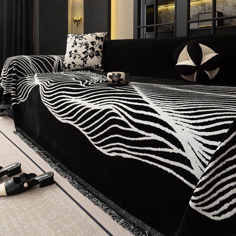 20025新款沙发盖巾复古简约风一片式组合客厅沙发毯直排沙发套罩