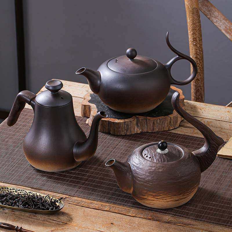 家用泡茶提梁煮茶壶陶瓷茶壶电陶炉明火烧水壶简约复古酒精炉炭炉