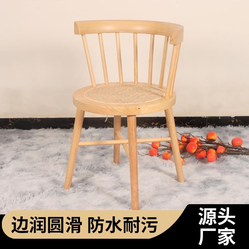 实木太阳椅单人休闲阳台藤编椅奶茶店书房实木休闲藤编椅太阳椅