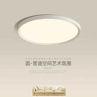 网红圆形吸顶灯卧室阳台衣帽间书房简约后现代家用创意led吸顶灯