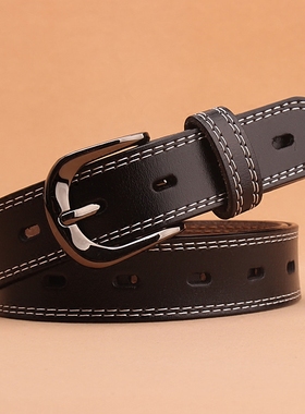 2026新款日本夏季新款女士皮带牛皮针扣简约百搭装饰休闲真皮腰带