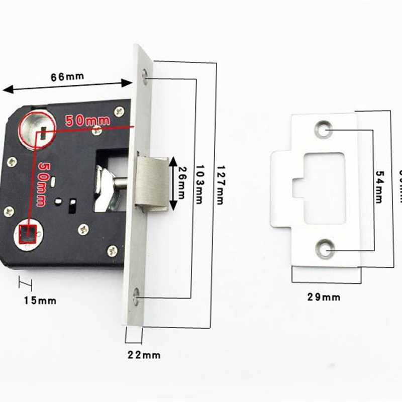 老式房门锁单舌双舌老式大锁体304不锈钢把手室内卧室木门锁具