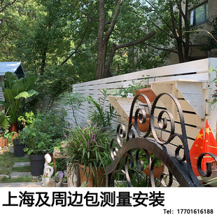 户外防腐木栅栏花园围栏别墅庭院护栏碳化木围墙板栏杆实木栅栏门