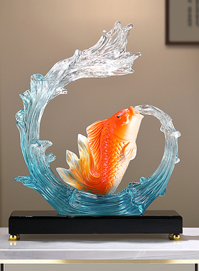 精品风生水起锦鲤招财葫芦桌面摆件入户玄关客厅酒柜装饰品乔迁礼