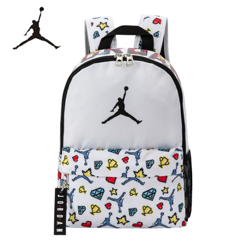 NIKE JORDAN 迷你经典时尚满印花飞人图案 双肩包拼色包包书包