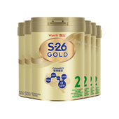 惠氏Wyeth港版 S26金装 HMO婴儿配方牛奶粉2段6 新版 12个月850g 6罐