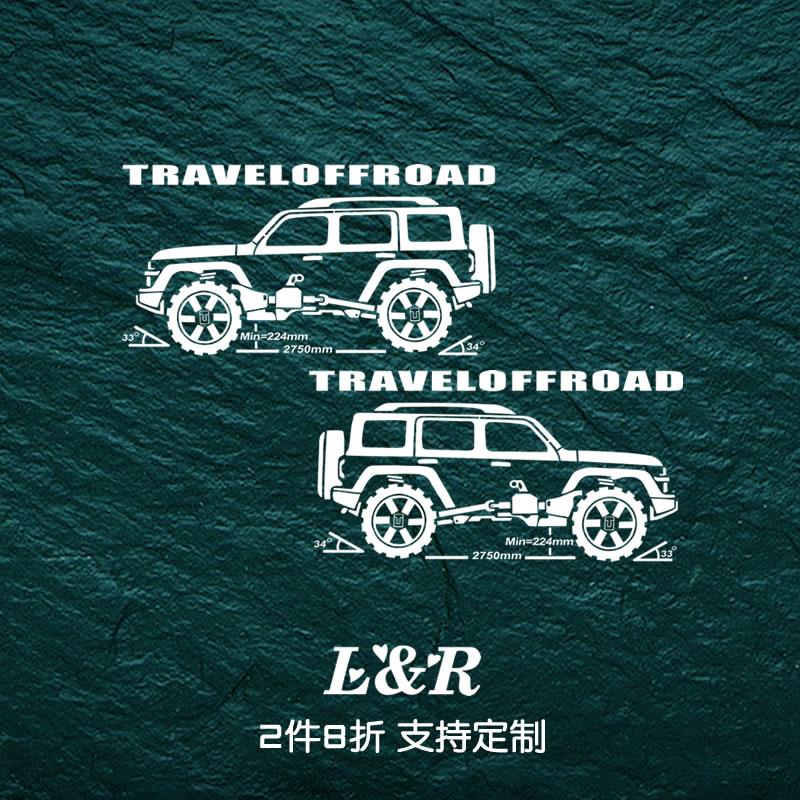 坦克300车贴拉花牧马人北京BJ40后窗玻璃侧窗贴纸改装饰汽车贴纸