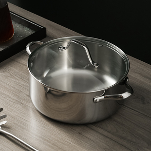 316不锈钢五层一体钢26cm汤锅火锅双耳煲商用火锅燃气电磁炉通用