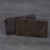 大容量手抓包简约皮夹个性 简约复古皮质超薄男士 钱包长款 皮革钱袋