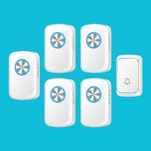 强闪光无线家用一拖五门铃远距离大音量聋哑老人呼叫按钮防水 数码