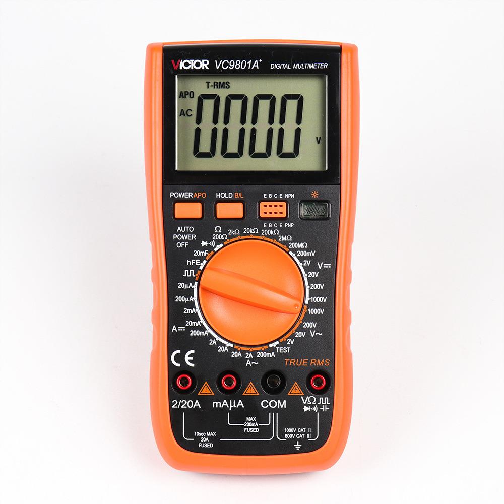 VC9801A+数字万用表带背光火线判断数显万能多用表