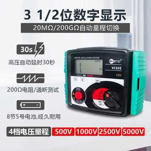 高電壓數字表5000V 雙供電 VC60E電阻測量光伏兆歐表 伊萬科技