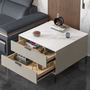 北欧轻奢岩板边几沙发边柜侧边柜客厅方几储物边桌小桌子茶几柜子