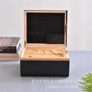 竹制多用方形储物箱带可移动可拆卸托盘木质储物盒便携实木收纳盒