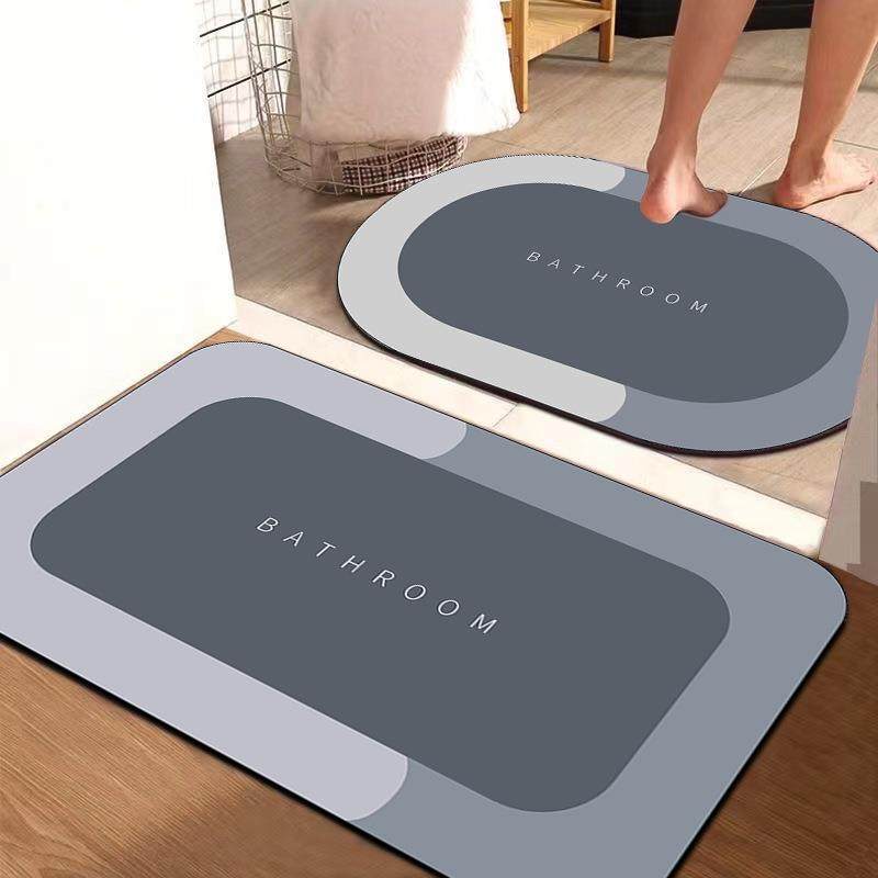 硅藻泥浴室门口地垫卫生间厕所吸水速干防滑脚垫入户进门垫可裁剪
