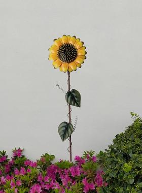 户外美式花园别墅插杆太阳花地插牌农家乐庭院景观装饰向日葵插件