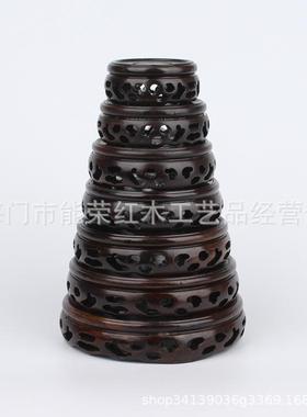 花瓶底座圆形木质 陶瓷茶壶花盆佛像鱼缸奇石头实木摆件底座