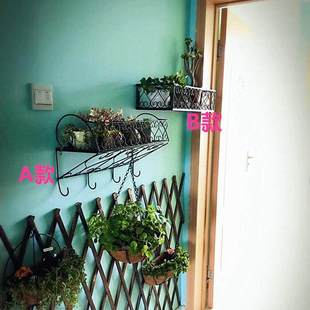 简约欧式壁挂阳台花架客厅墙上多层铁艺花盆架挂钩多功能置物架