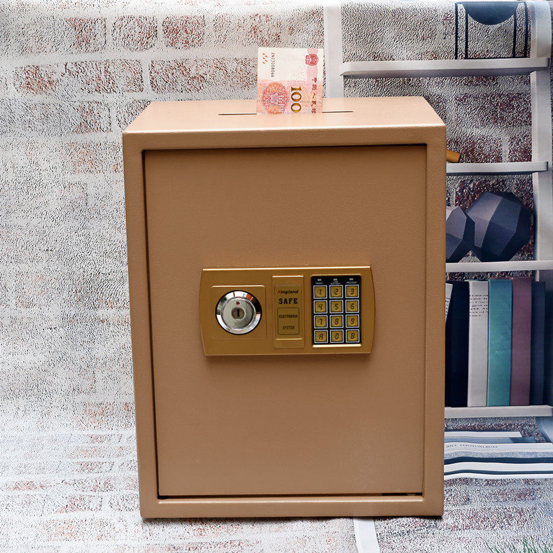 投币指纹双锁小型家用保险箱机械收银办公保险柜保管柜35/45/50