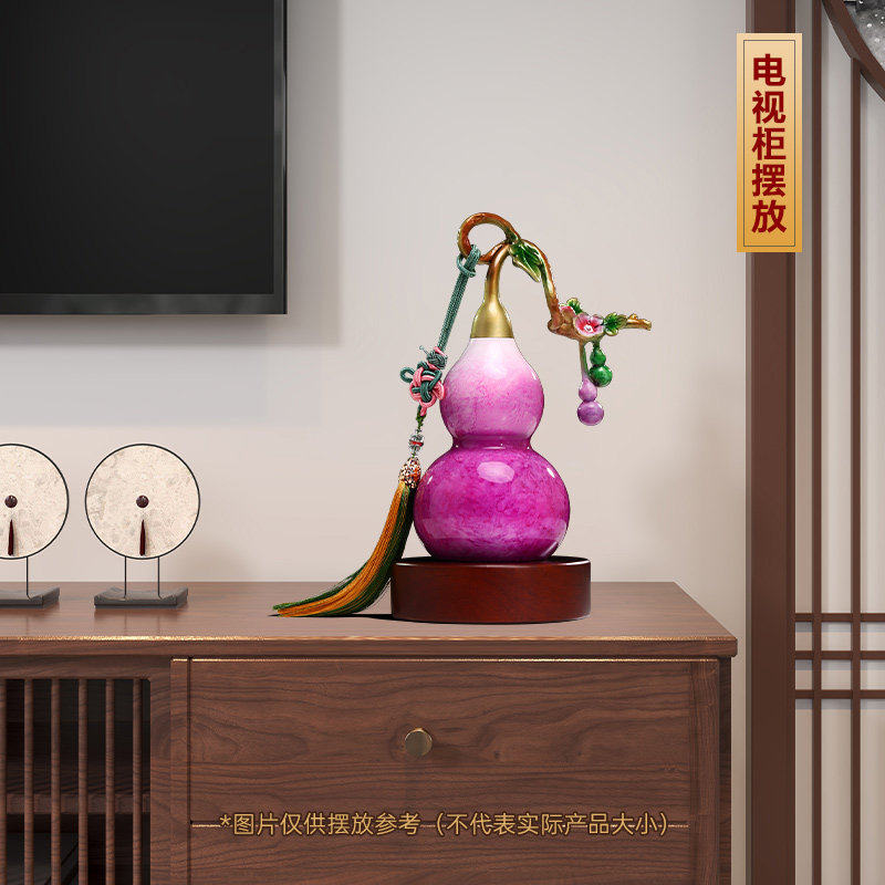 紫气东来黄铜葫芦摆件开口招财客厅入户玄关酒柜装饰新家乔迁礼品