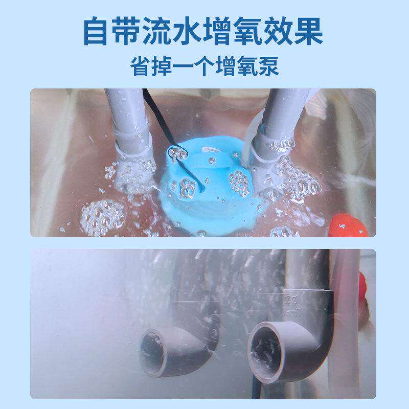 鱼缸吸粪过滤器养鱼循环水系统增氧循环泵圆形专用滴流盒上置摆件