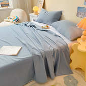 床单单件100非纯棉全棉水洗棉2.0m双单人学生宿舍被单1.5米三件套
