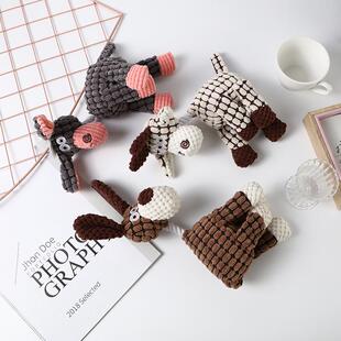 可爱卡通玉米绒毛驴狗狗玩具棉绳耐咬宠物玩具发声互动解闷用品