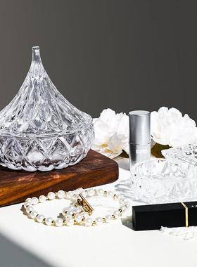 水晶玻璃储物罐创意透明咖啡方糖罐带盖糖果盅糖缸零食干果收纳罐