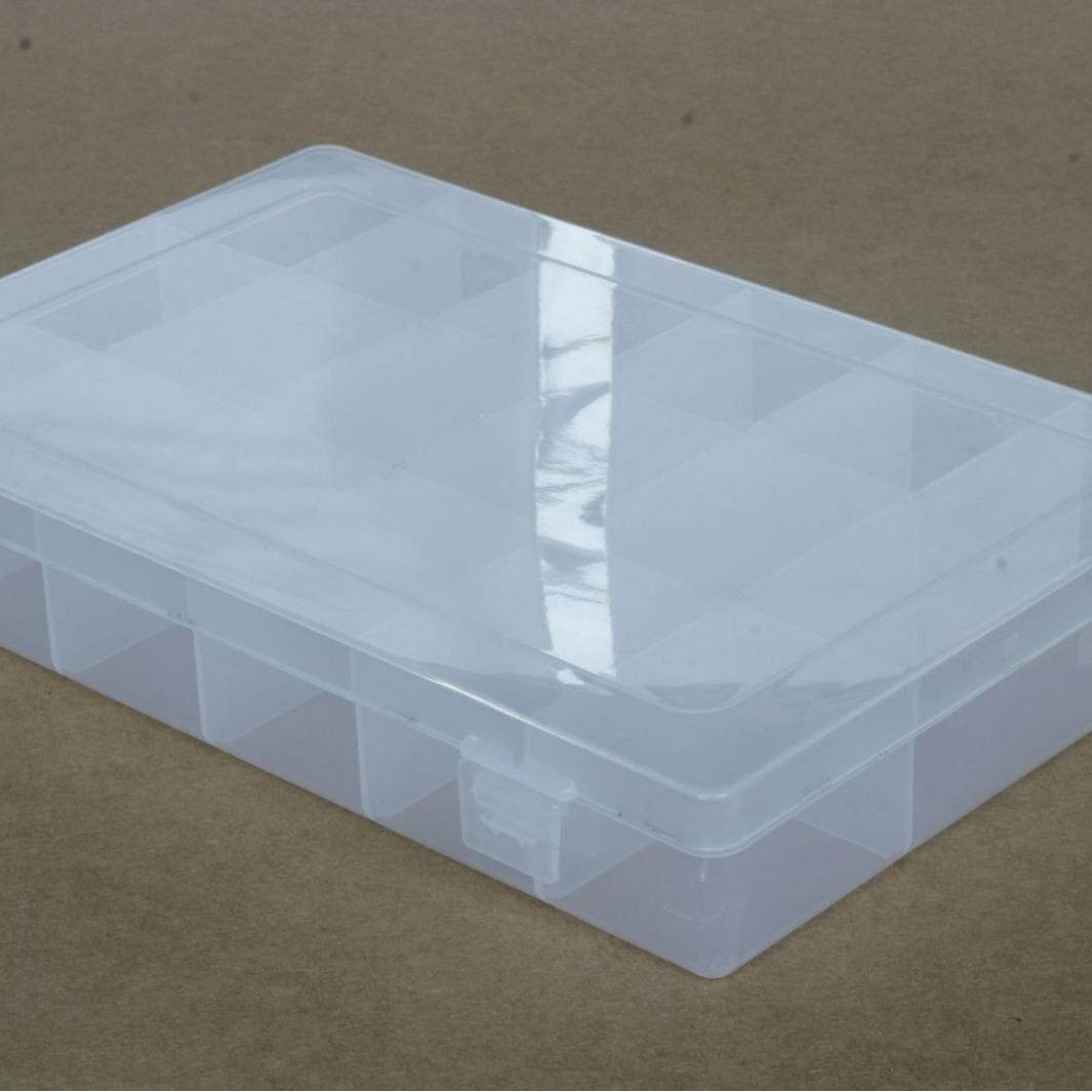 厂家供应17格PP透明塑料盒 翻盖塑料收纳盒 针线盒 工具盒