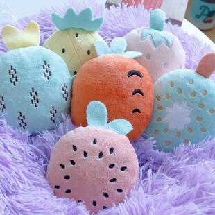 宠物猫咪狗狗玩具水果造型毛绒小玩具猫薄荷发声宠物玩具工厂供应