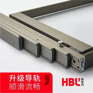 折疊抽拉隱形餐臺導軌平推伸縮餐桌滑軌帶腳多功能書桌軌道 抽屜式