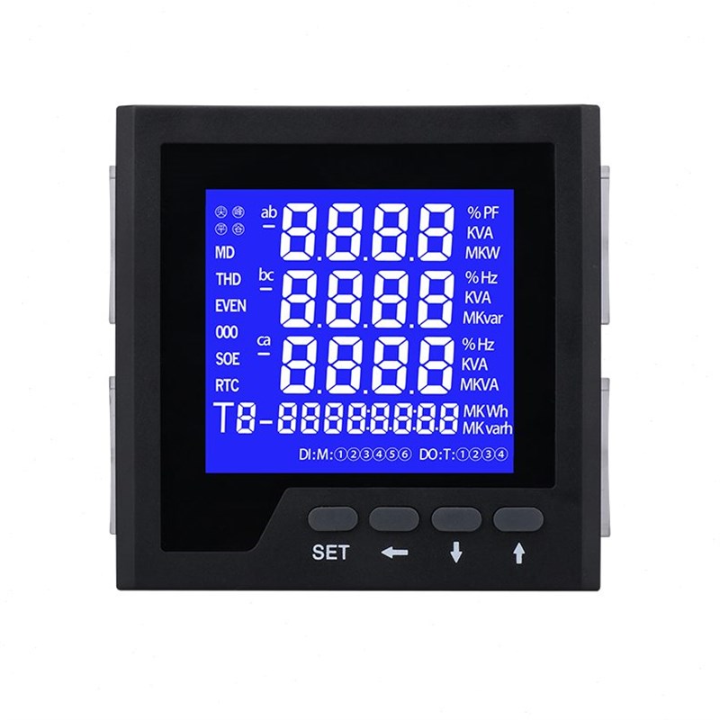 三相液晶多功能电力仪表 智能数显电流电压功率因数电能计量485表