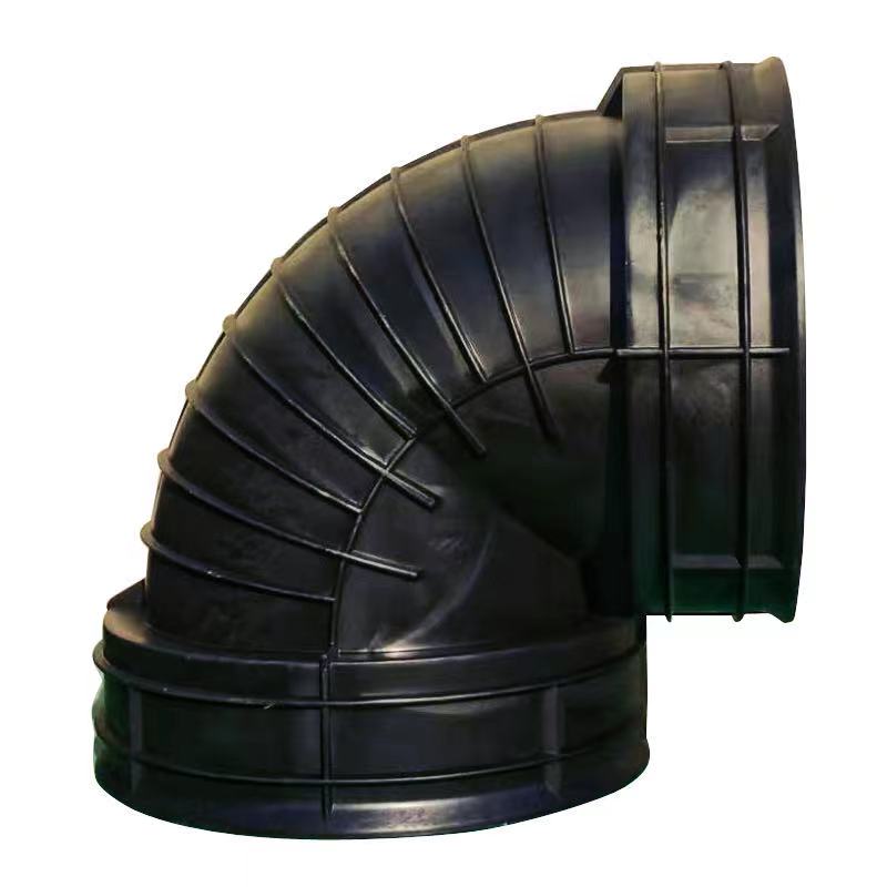 PE90度直通三通45度塑料u排水管直接波纹管弯头200300400接头