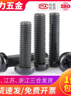 M2.5 M2M3黑色尼龙螺丝螺钉圆头塑料螺丝钉十字*x4x5x6xT8x12x20m