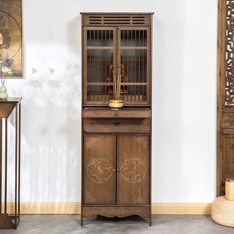 新中式家用经济型供桌带门立柜现代简约供台仿古摆台贡家庭柜子架