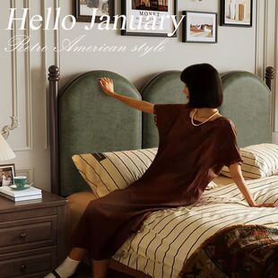 法式复古实木软包床双人1.8x2米主卧小户型1.5m美式中古风婚床