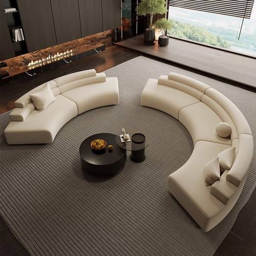 半圆弧形异形沙发美容院