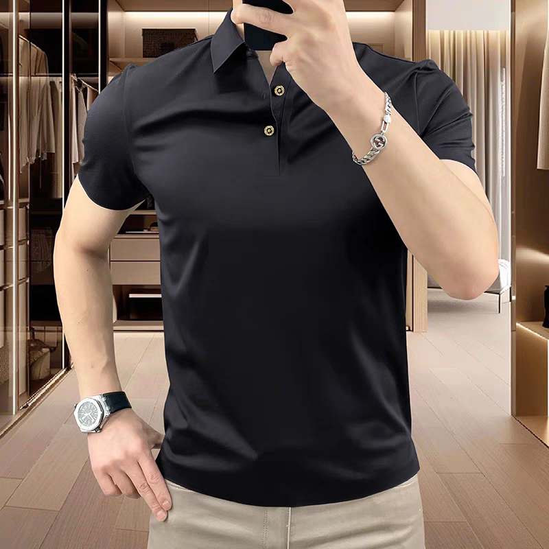 意奢高定凉感液氨弹力修身男POLO