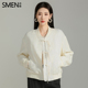 SMEN诗萌新中式 风短外套女2026春秋设计感盘扣提花小个子外套上衣