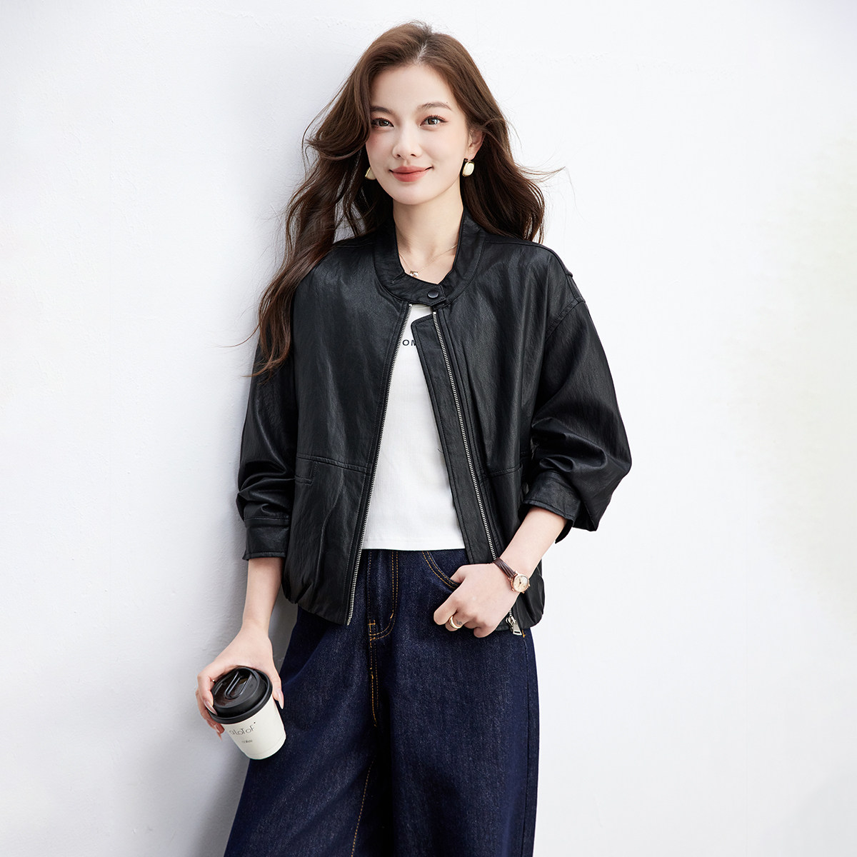诗萌韩版宽松薄款工装夹克女