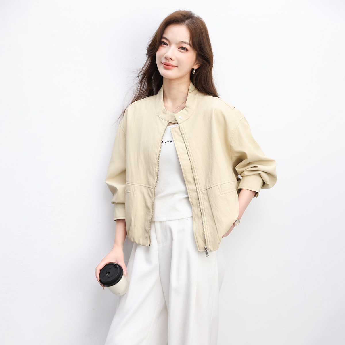 诗萌韩版宽松薄款工装夹克女