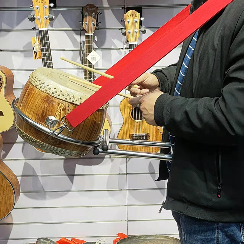 圆形手鼓架6.5寸战鼓架不锈钢鼓架折叠形不锈钢堂鼓架板鼓架子