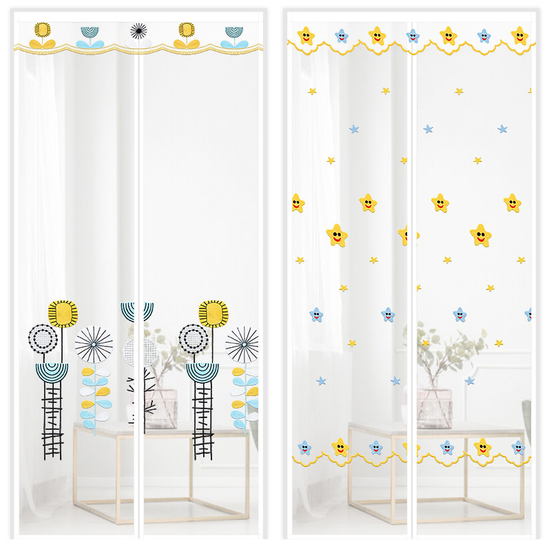 夏季防蚊门帘家用磁性高档免打孔静音h防蝇通风卧室沙网隔断帘纱