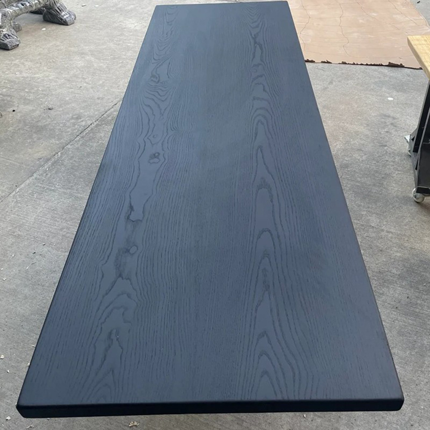 碳化白蜡原木实木桌面大板侘寂风榆木转角书桌工作台黑色吧台定制