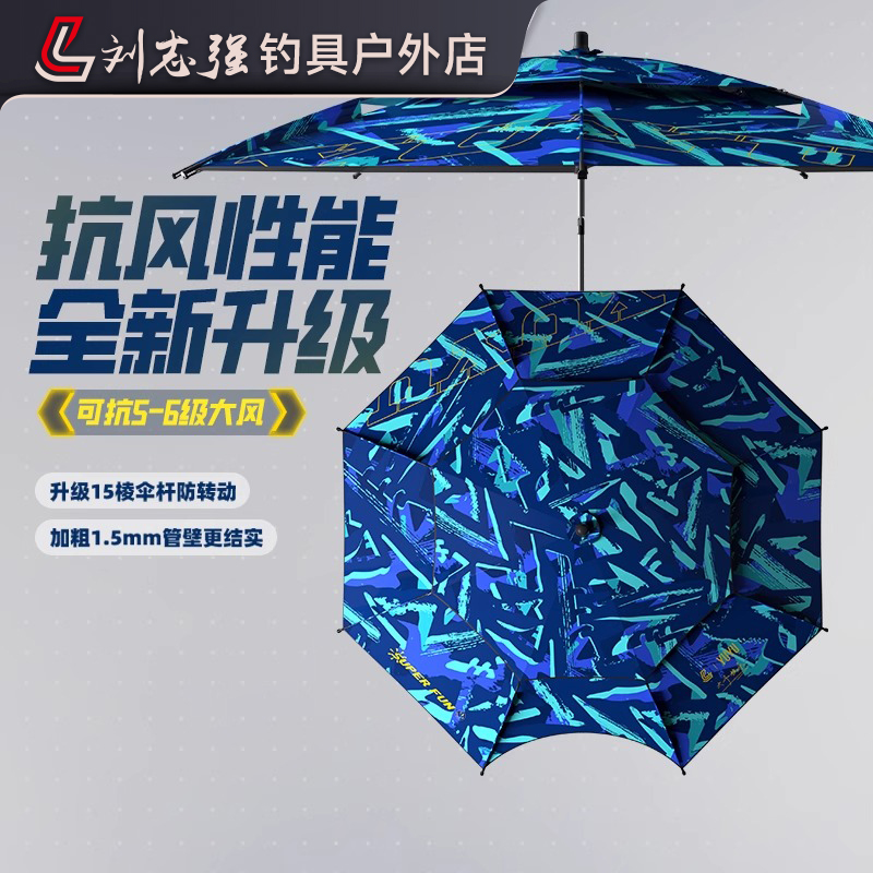 刘志强防晒黑胶钓鱼伞